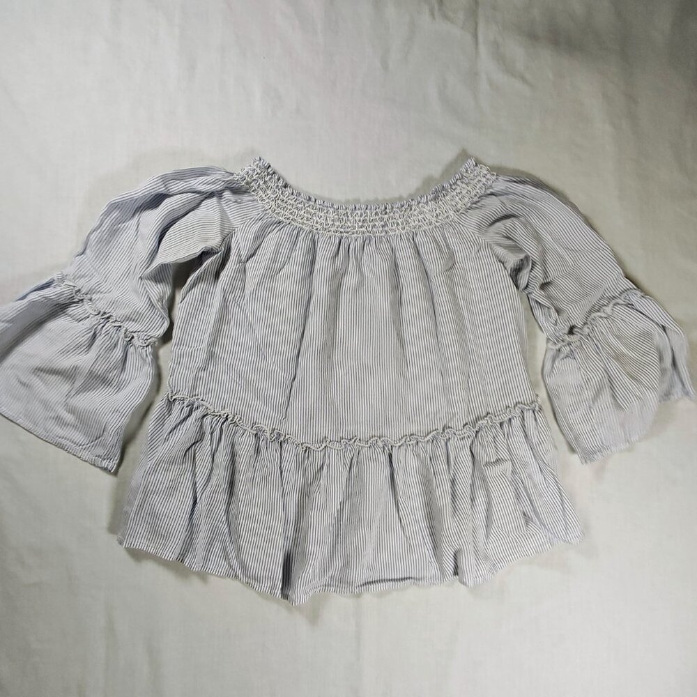 American Eagle Outtfitters Women's Medium Striped Top with Bell‎ Sleeves